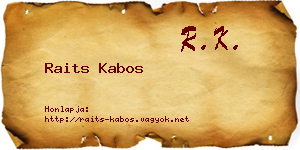 Raits Kabos névjegykártya